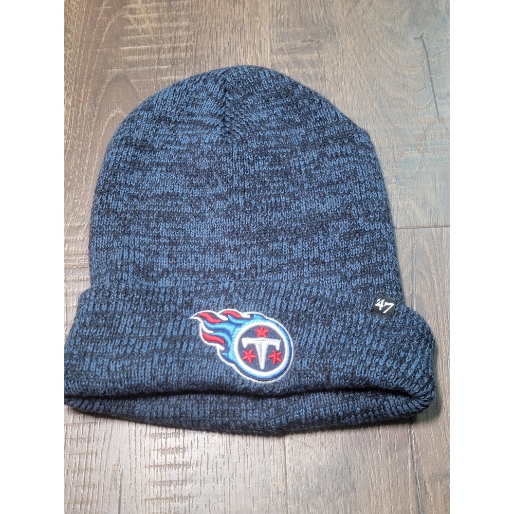47 Brand Tennessee Titans NFL Knit Cuffed Beanie Hat Navy Blue Marled OSFA OSFA